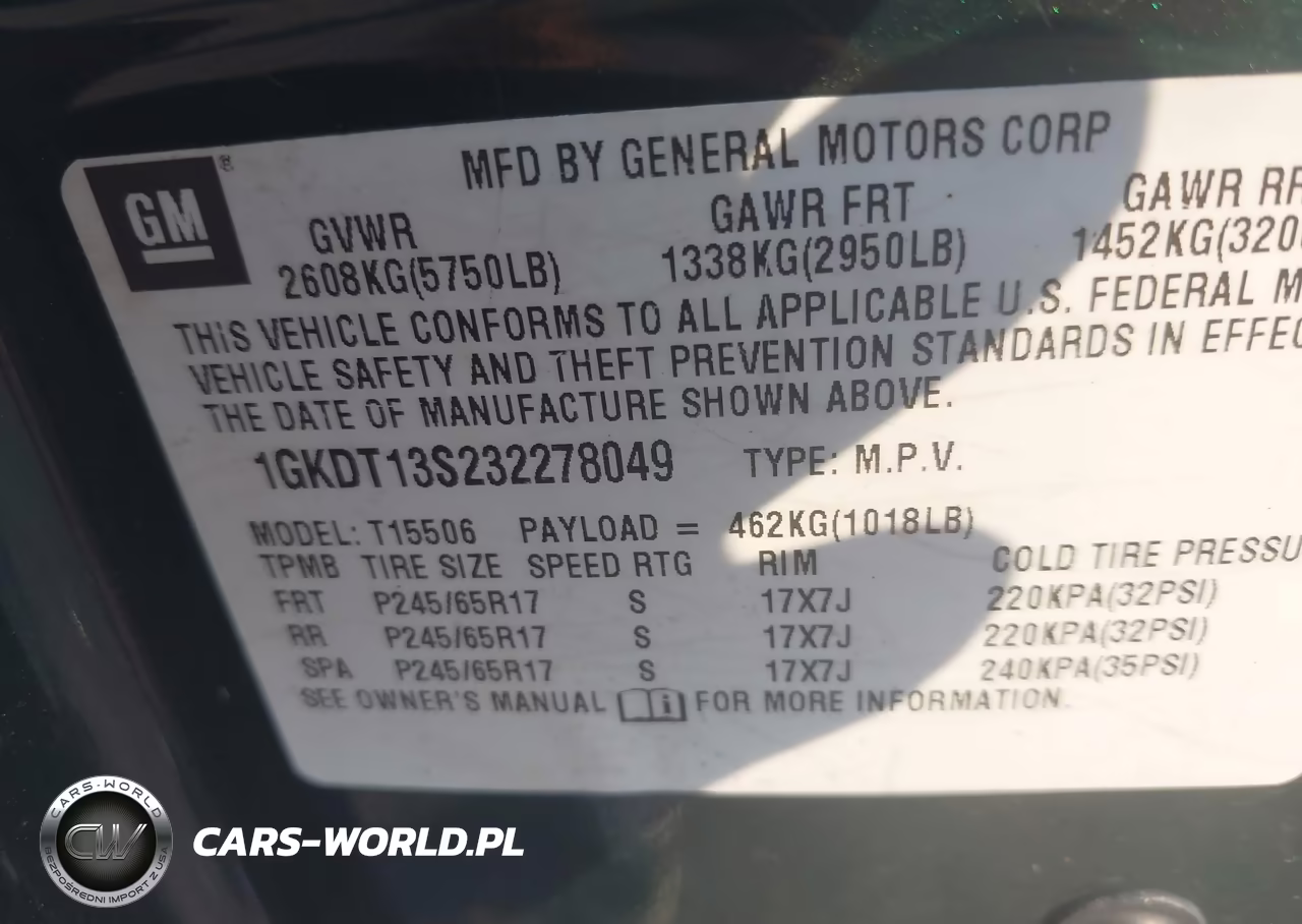 2003 GMC Envoy Sle VIN:1GKDT13S232278049 - 9