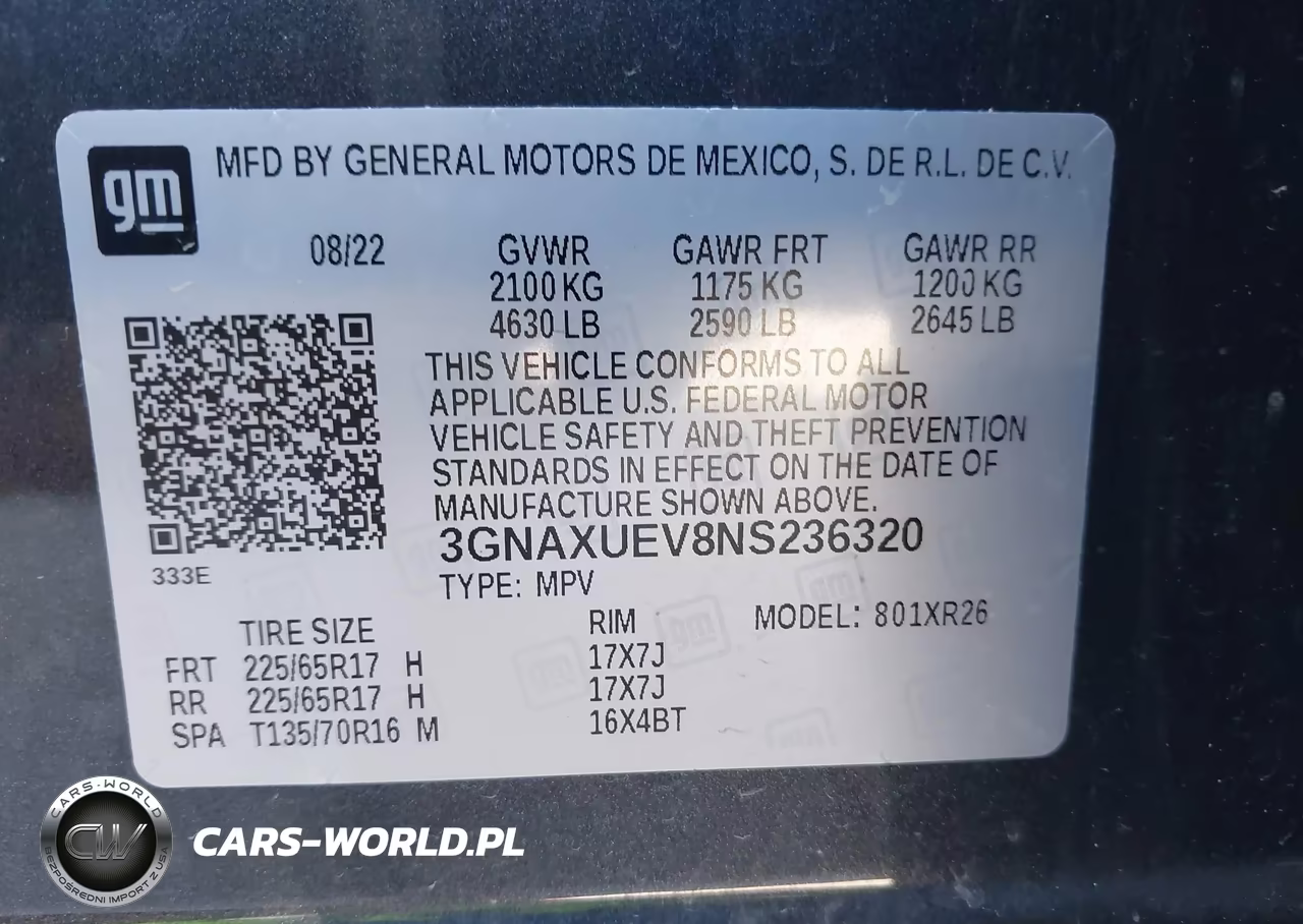 2022 Chevrolet Equinox Awd Lt VIN:3GNAXUEV8NS236320 - 9