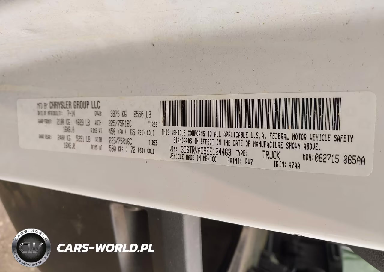 2014 Ram Promaster 1500 Low Roof VIN:3C6TRVAG9EE124463 - 9