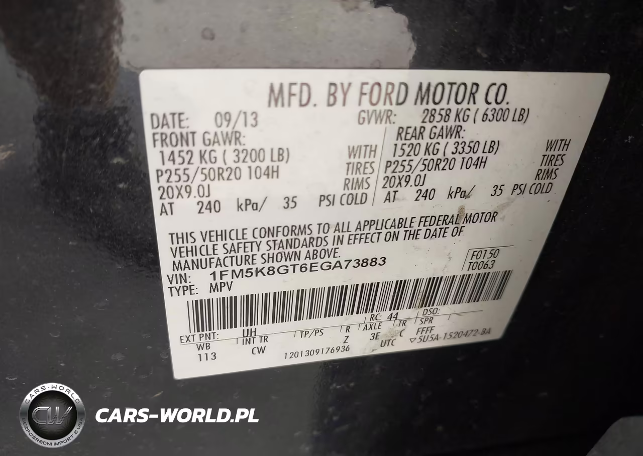 2014 Ford Explorer Sport VIN:1FM5K8GT6EGA73883 - 9