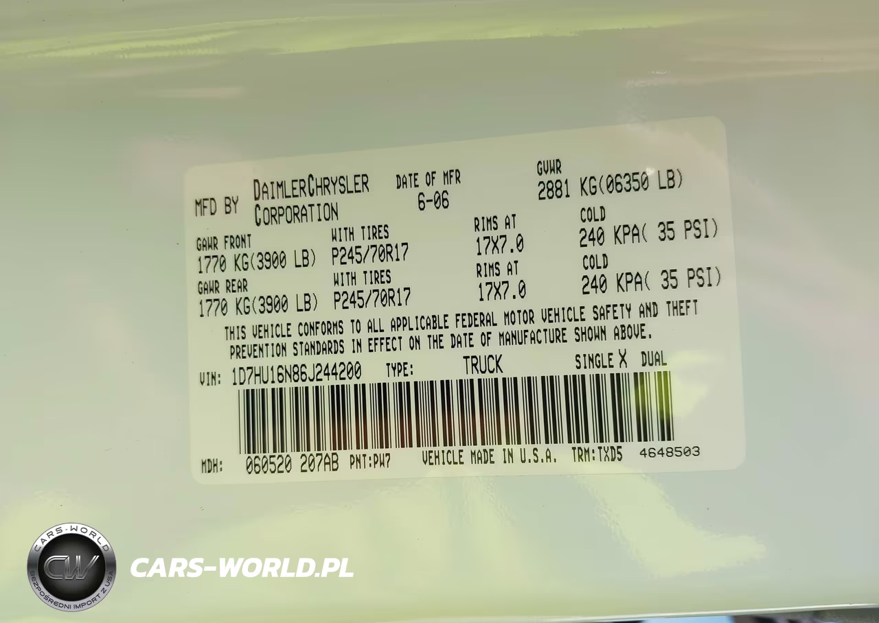 2006 Dodge Ram 1500 St VIN:1D7HU16N86J244200 - 9