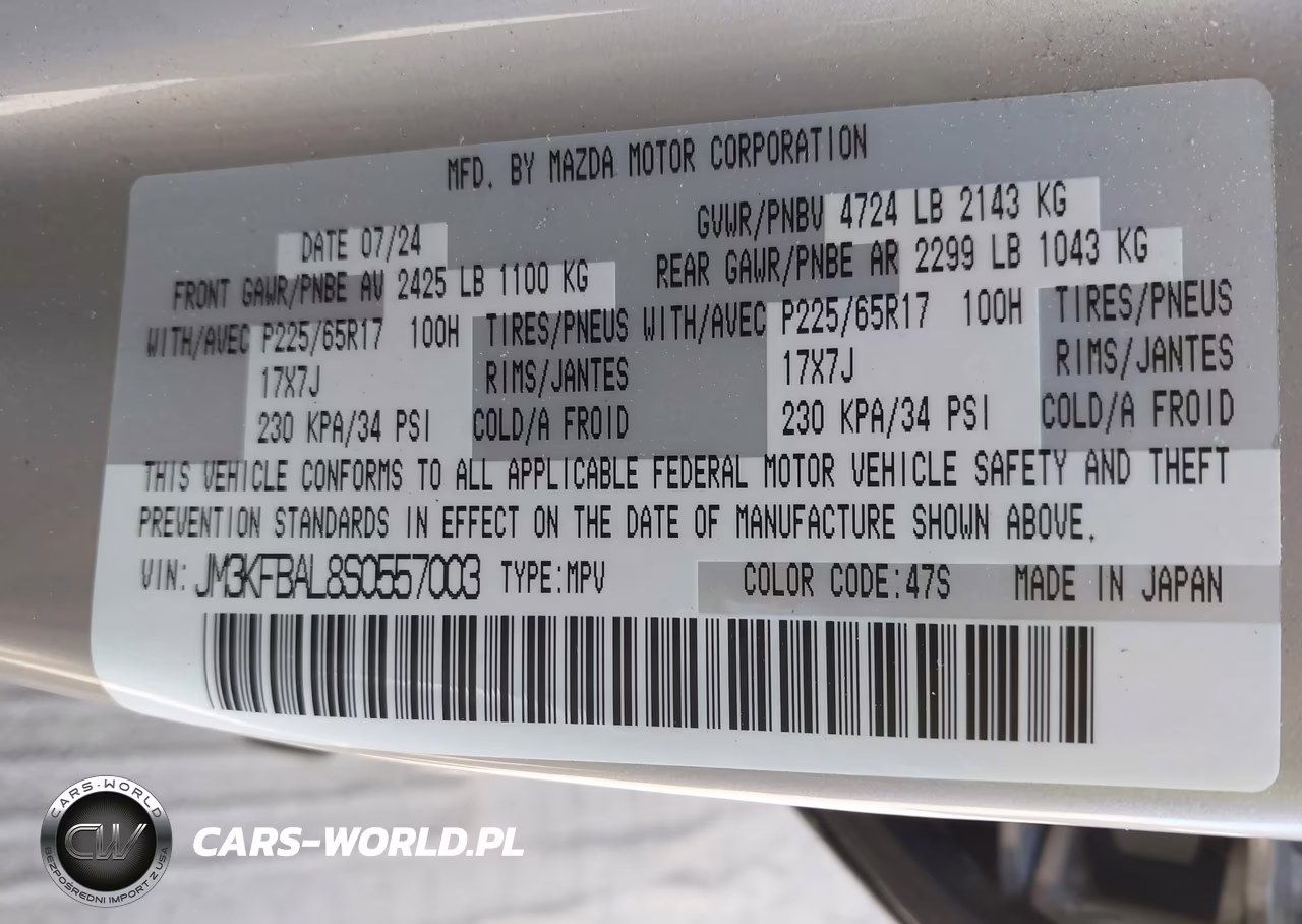 2025 Mazda Cx-5 2.5 S VIN:JM3KFBAL8S0557003 - 9