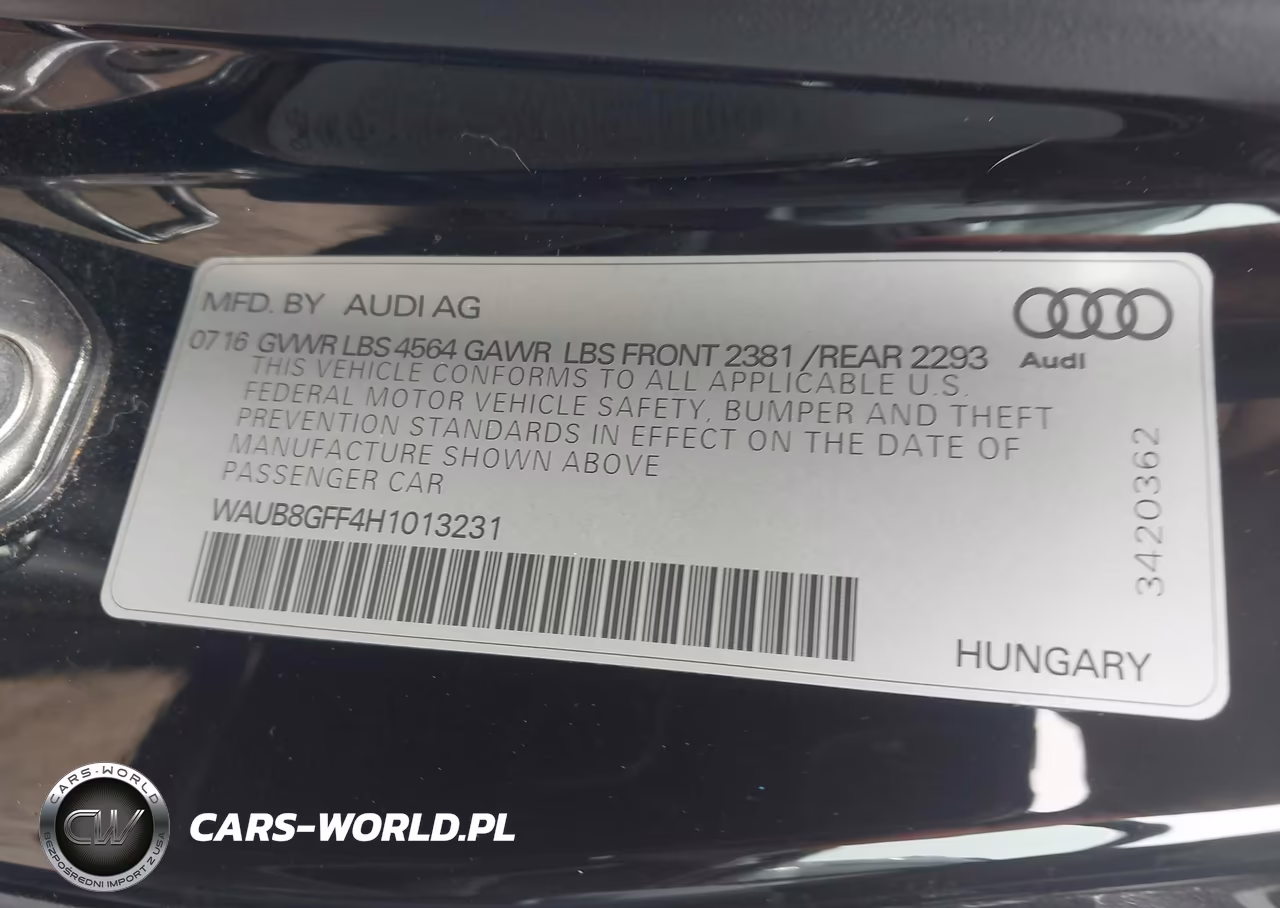2017 Audi A3 Premium VIN:WAUB8GFF4H1013231 - 9