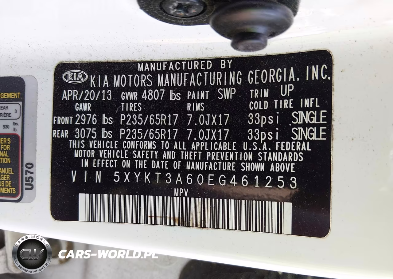 2014 Kia Sorento Lx VIN:5XYKT3A60EG461253 - 9