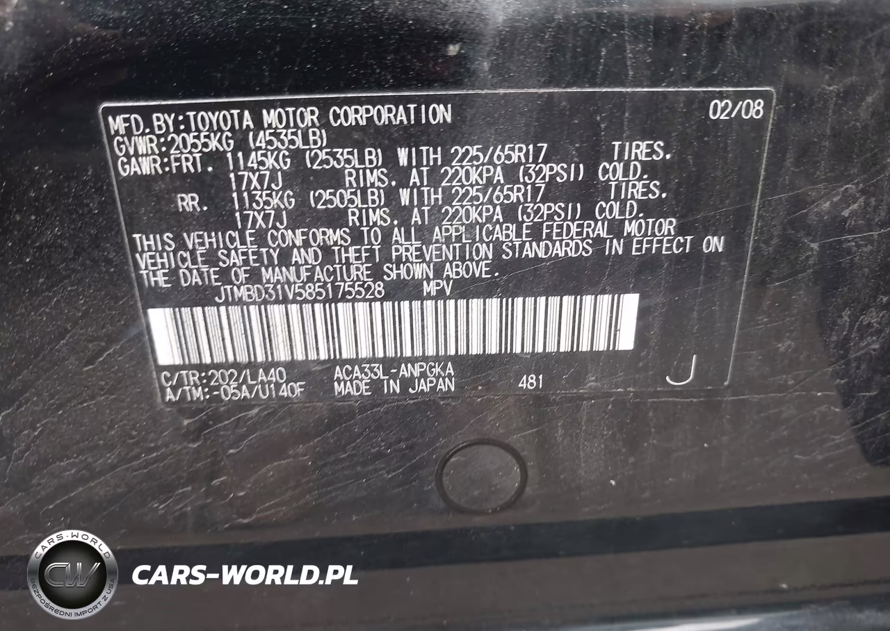2008 Toyota Rav4 Limited VIN:JTMBD31V585175528 - 9