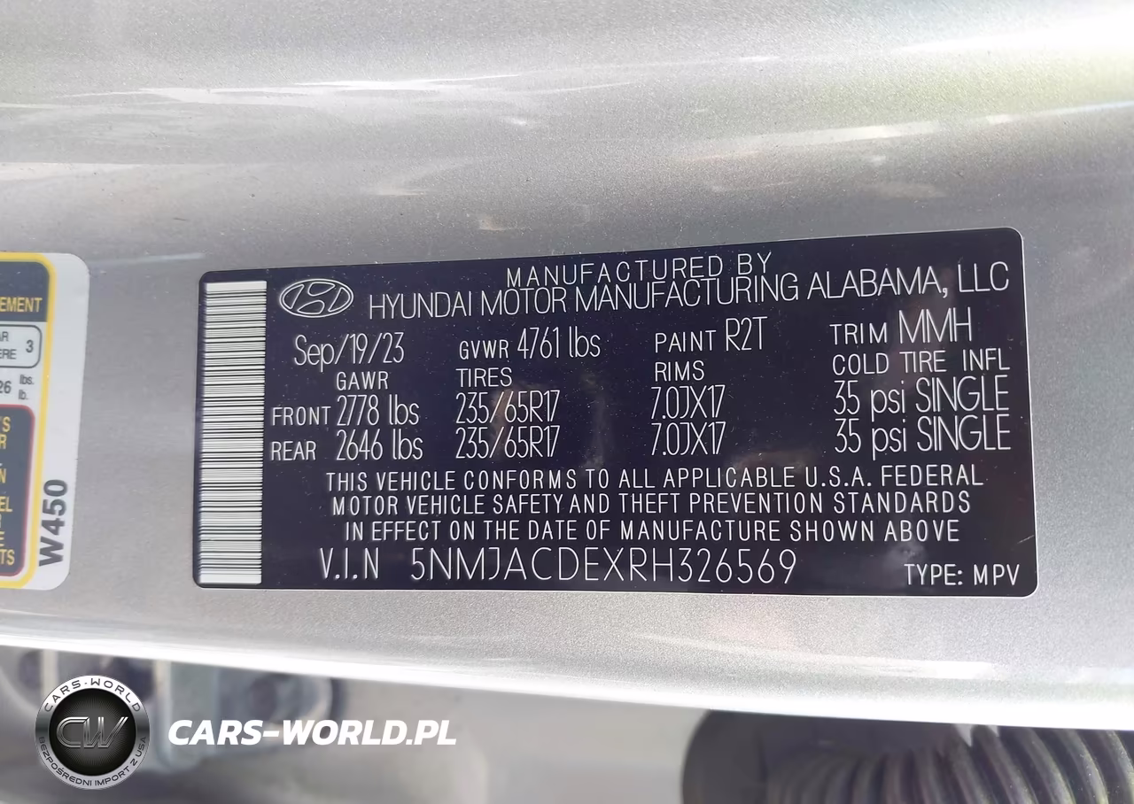 2024 Hyundai Tucson Se VIN:5NMJACDEXRH326569 - 9