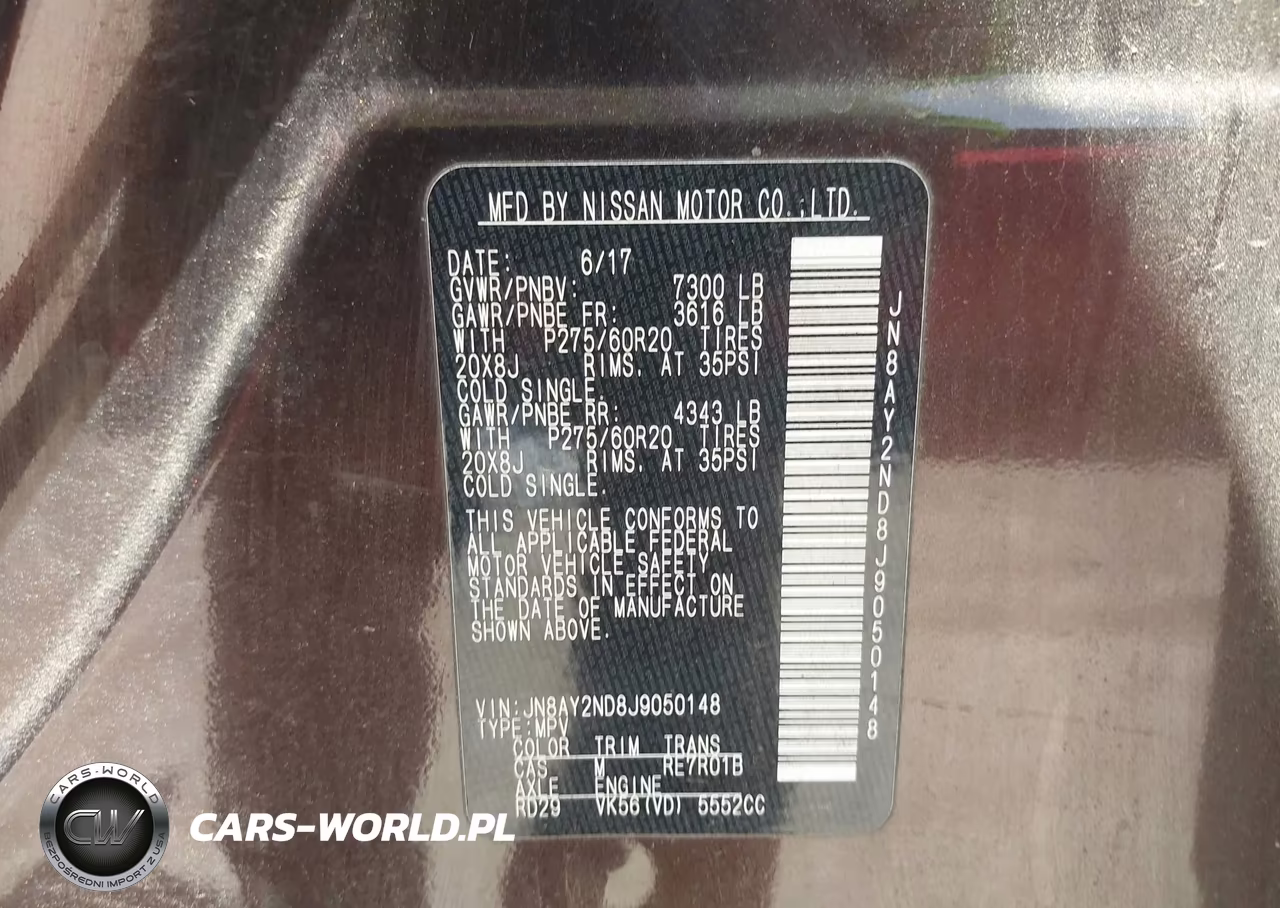 2018 Nissan Armada Sl VIN:JN8AY2ND8J9050148 - 9