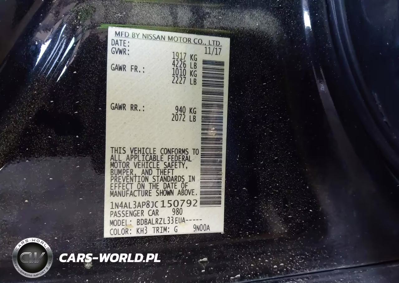 2018 Nissan Altima 2.5 Sl VIN:1N4AL3AP8JC150792 - 9