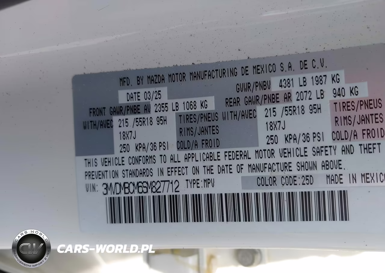 2025 Mazda Cx-30 2.5 S Preferred Package VIN:3MVDMBCM6SM827712 - 9