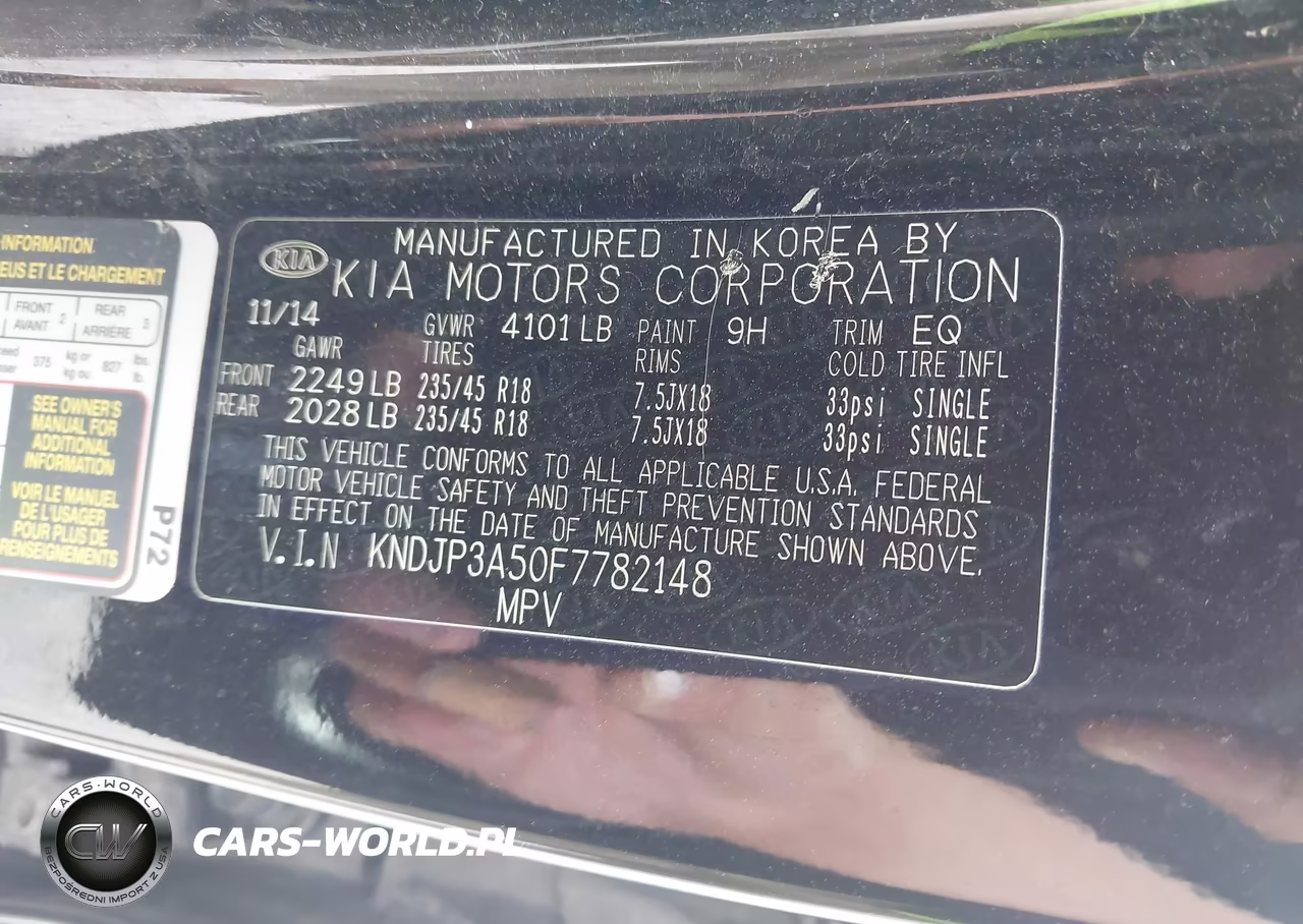 2015 Kia Soul + VIN:KNDJP3A50F7782148 - 9