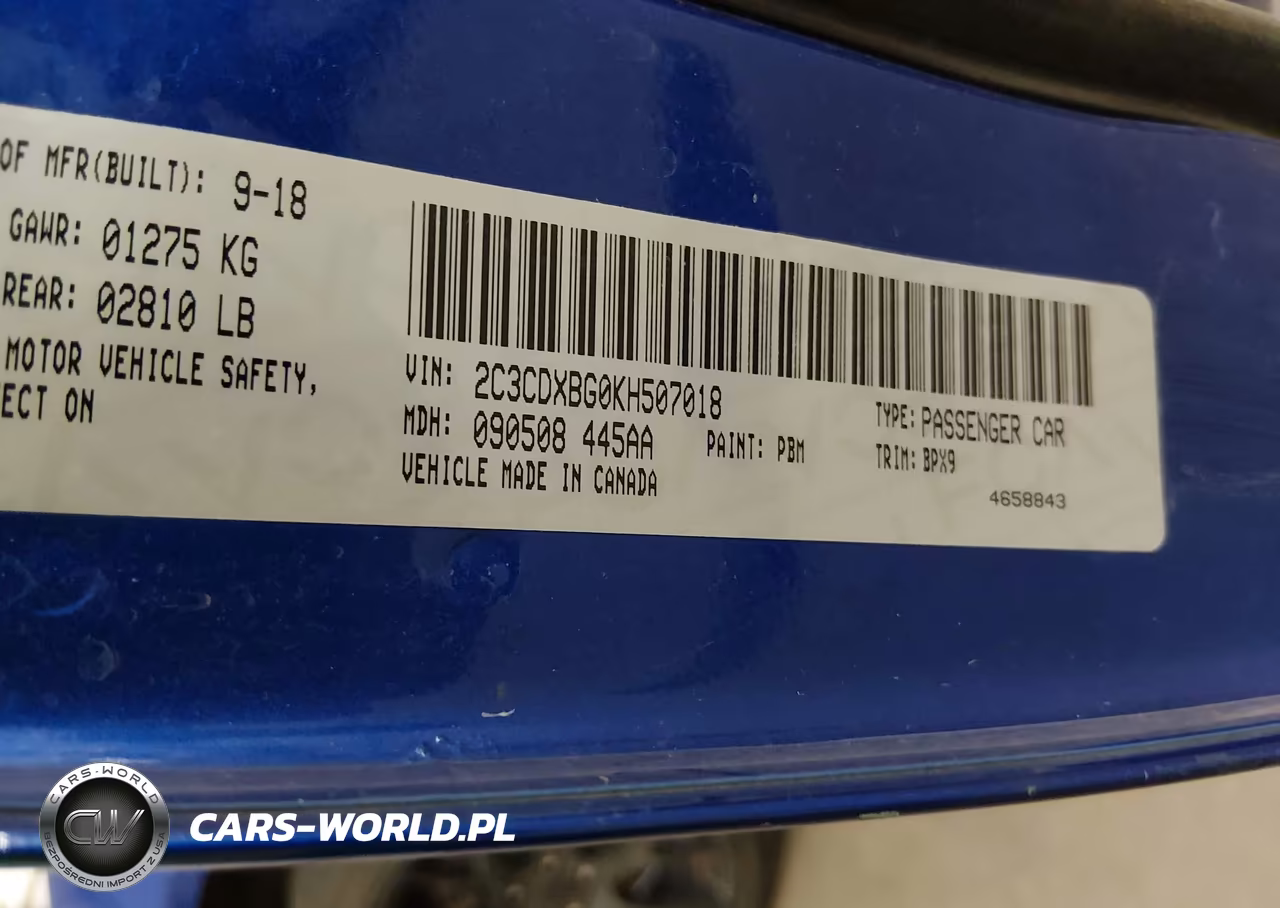 2019 Dodge Charger Sxt Rwd VIN:2C3CDXBG0KH507018 - 9
