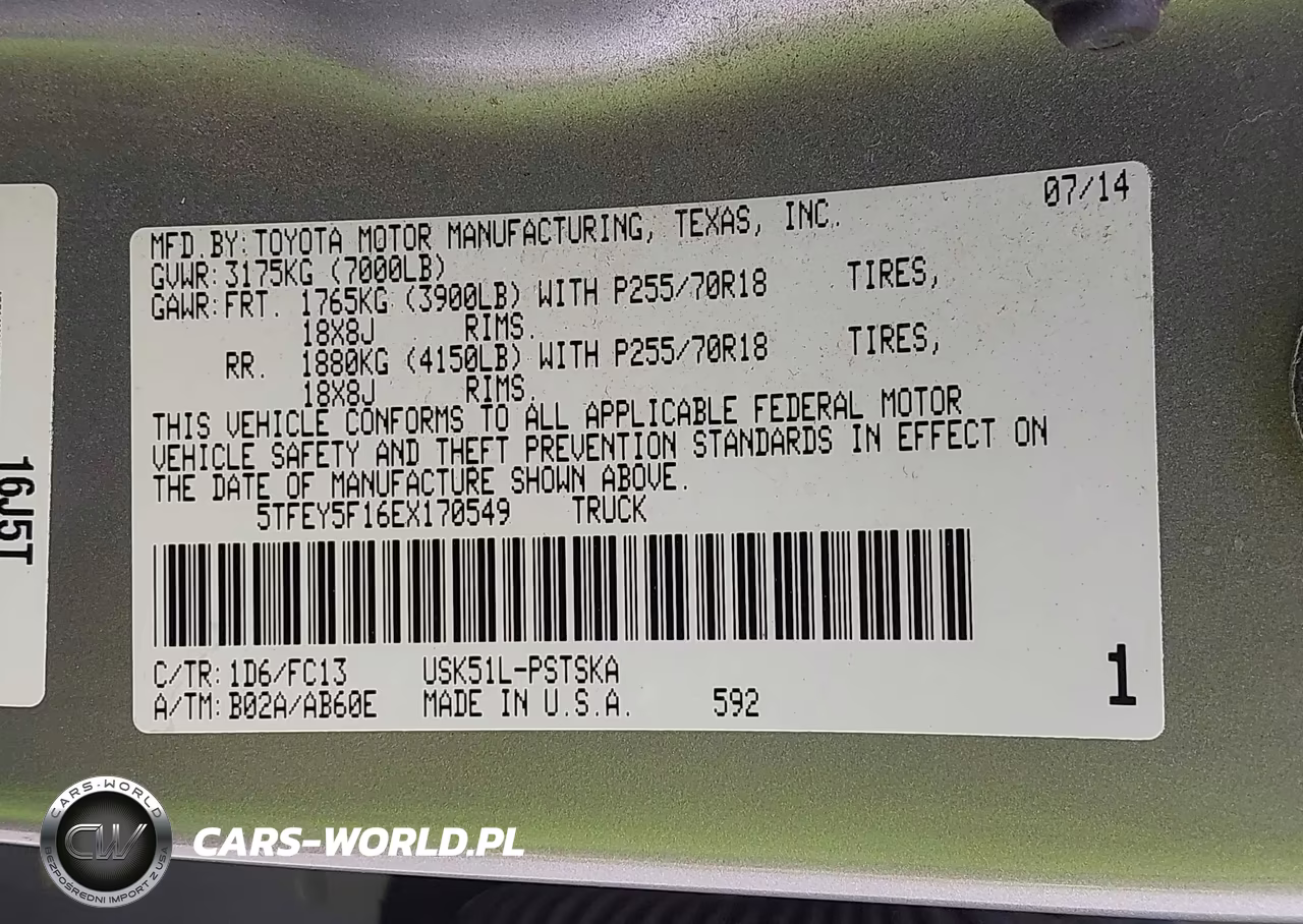 2014 Toyota Tundra Sr5 5.7L V8 VIN:5TFEY5F16EX170549 - 9