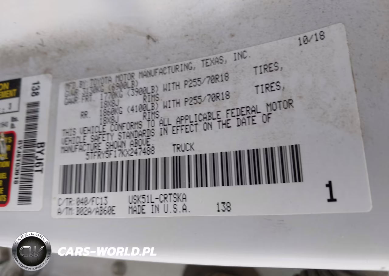 2019 Toyota Tundra Sr5 5.7L V8 VIN:5TFRY5F17KX247488 - 9