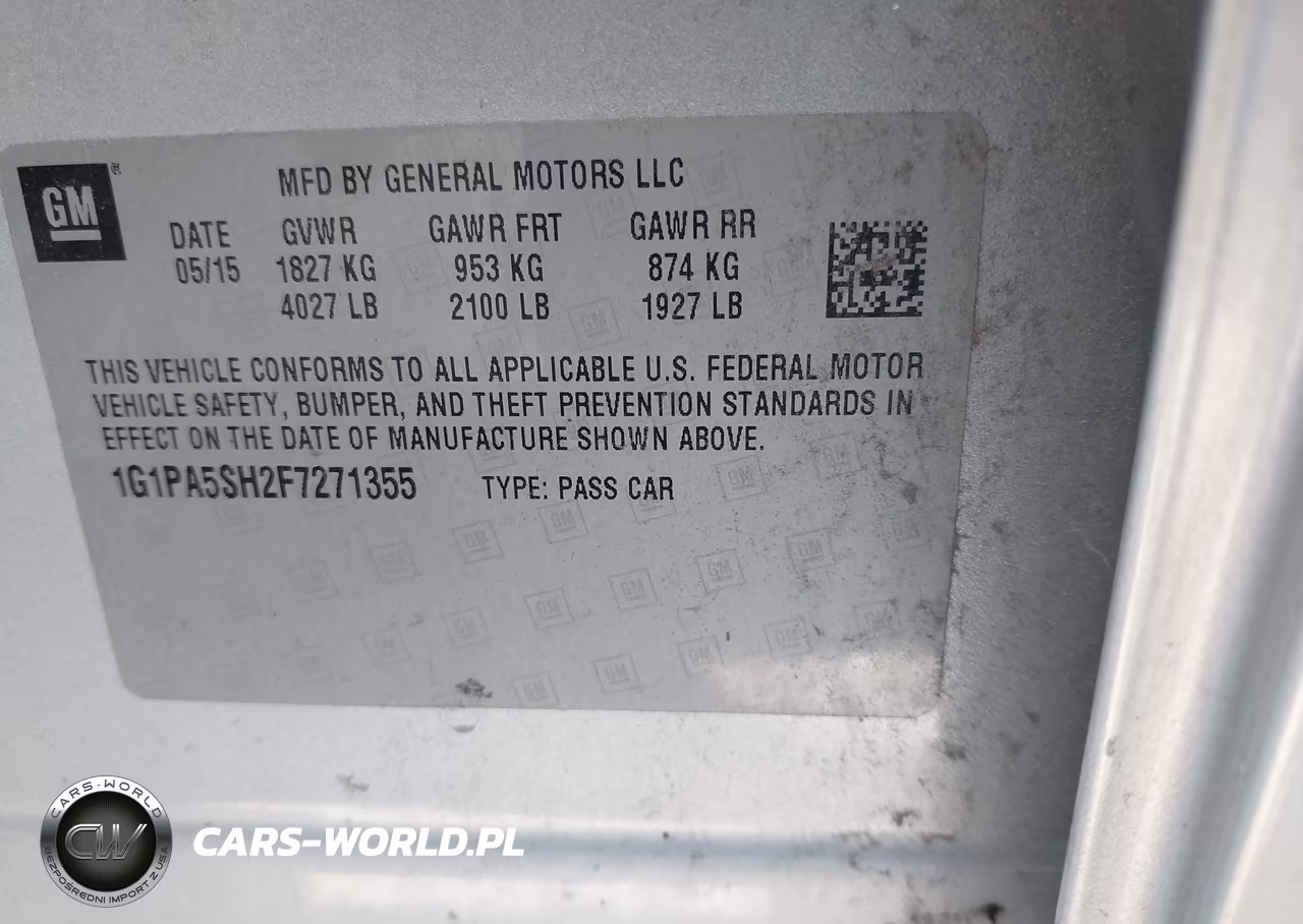2015 Chevrolet Cruze Ls Auto VIN:1G1PA5SH2F7271355 - 9
