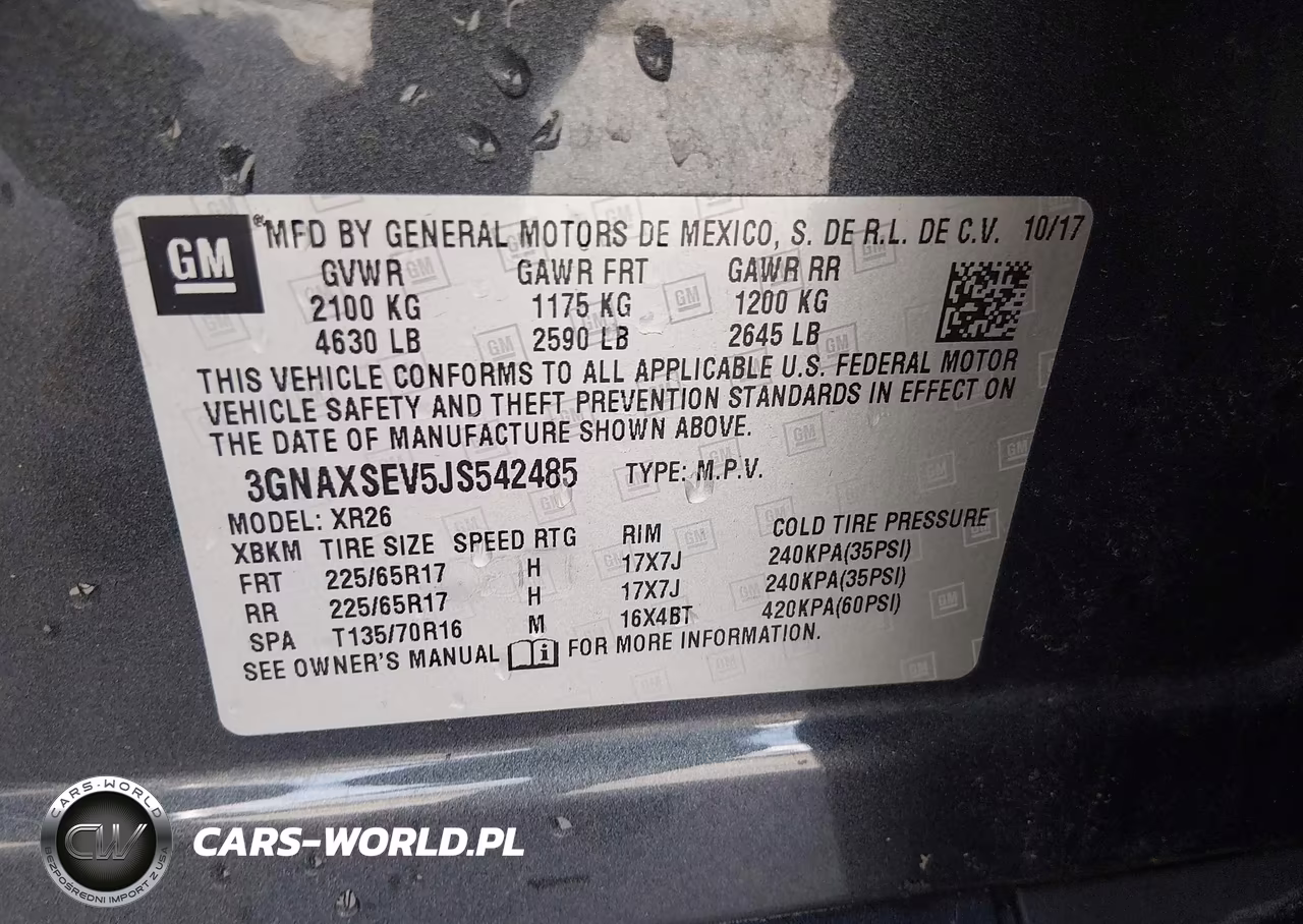 2018 Chevrolet Equinox Lt VIN:3GNAXSEV5JS542485 - 9