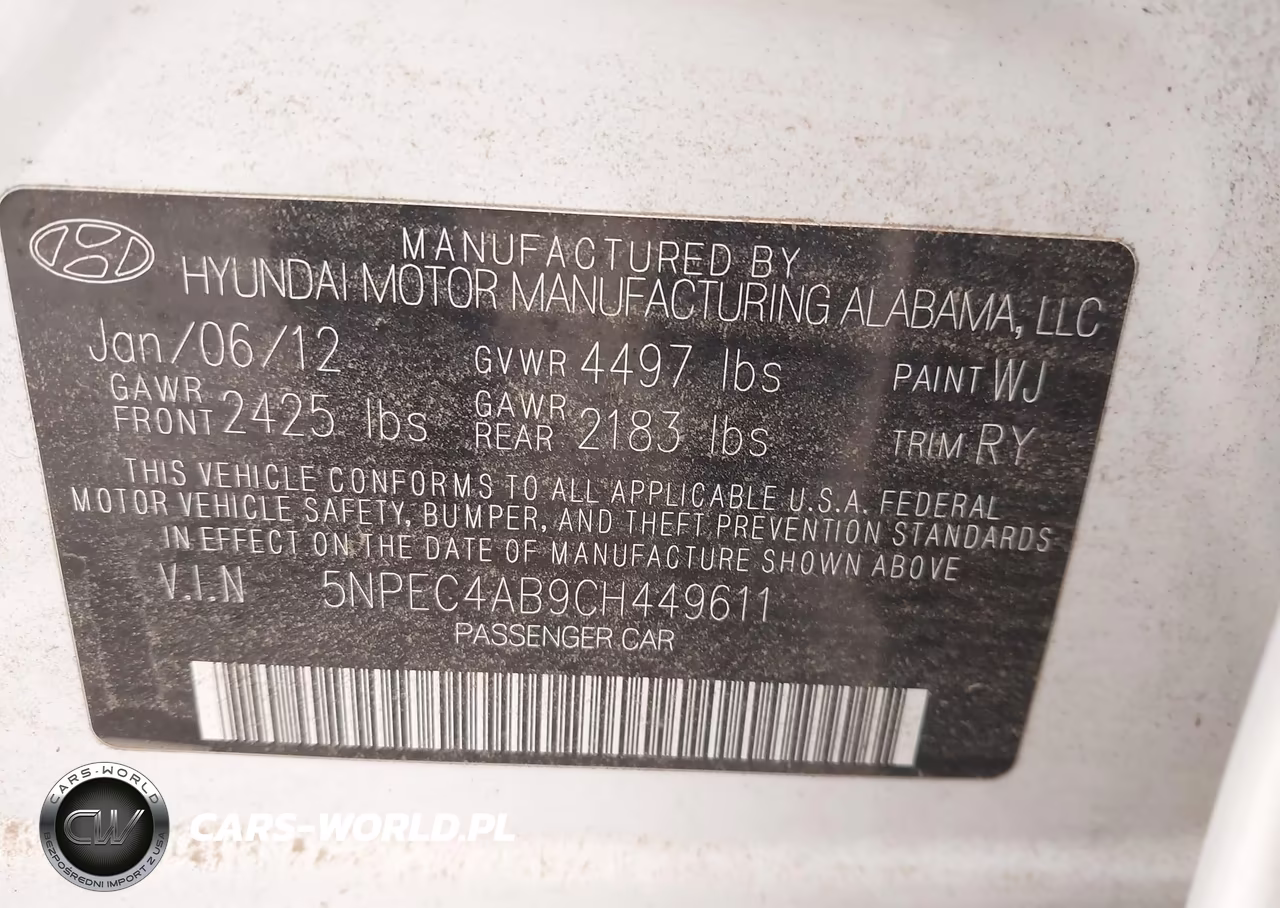 2012 Hyundai Sonata Se 2.0T VIN:5NPEC4AB9CH449611 - 9