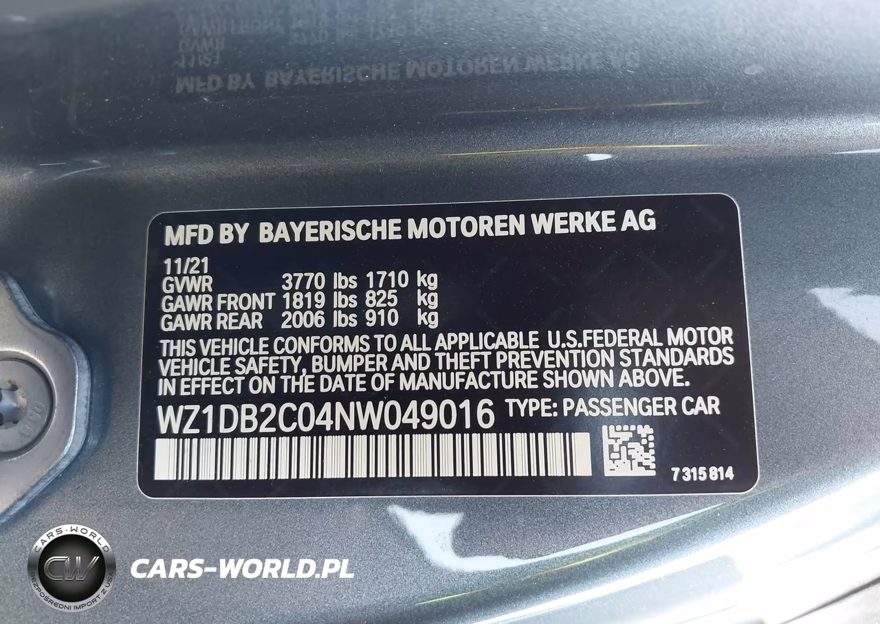 2022 Toyota Gr Supra 2.0 VIN:WZ1DB2C04NW049016 - 9