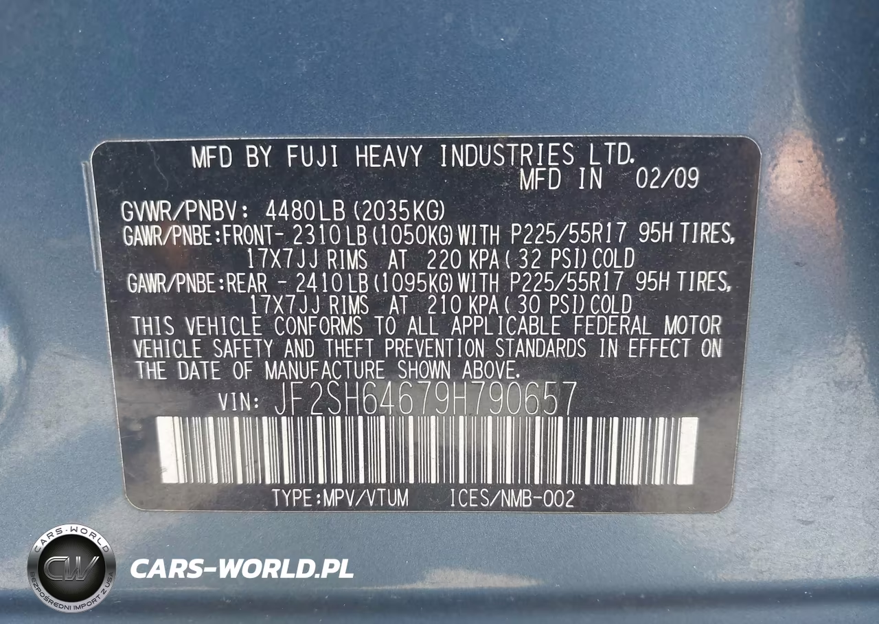 2009 Subaru Forester 2.5X Limited VIN:JF2SH64679H790657 - 9