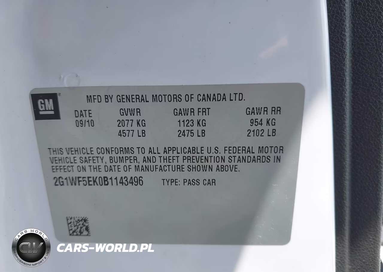 2011 Chevrolet Impala Ls VIN:2G1WF5EK0B1143496 - 9