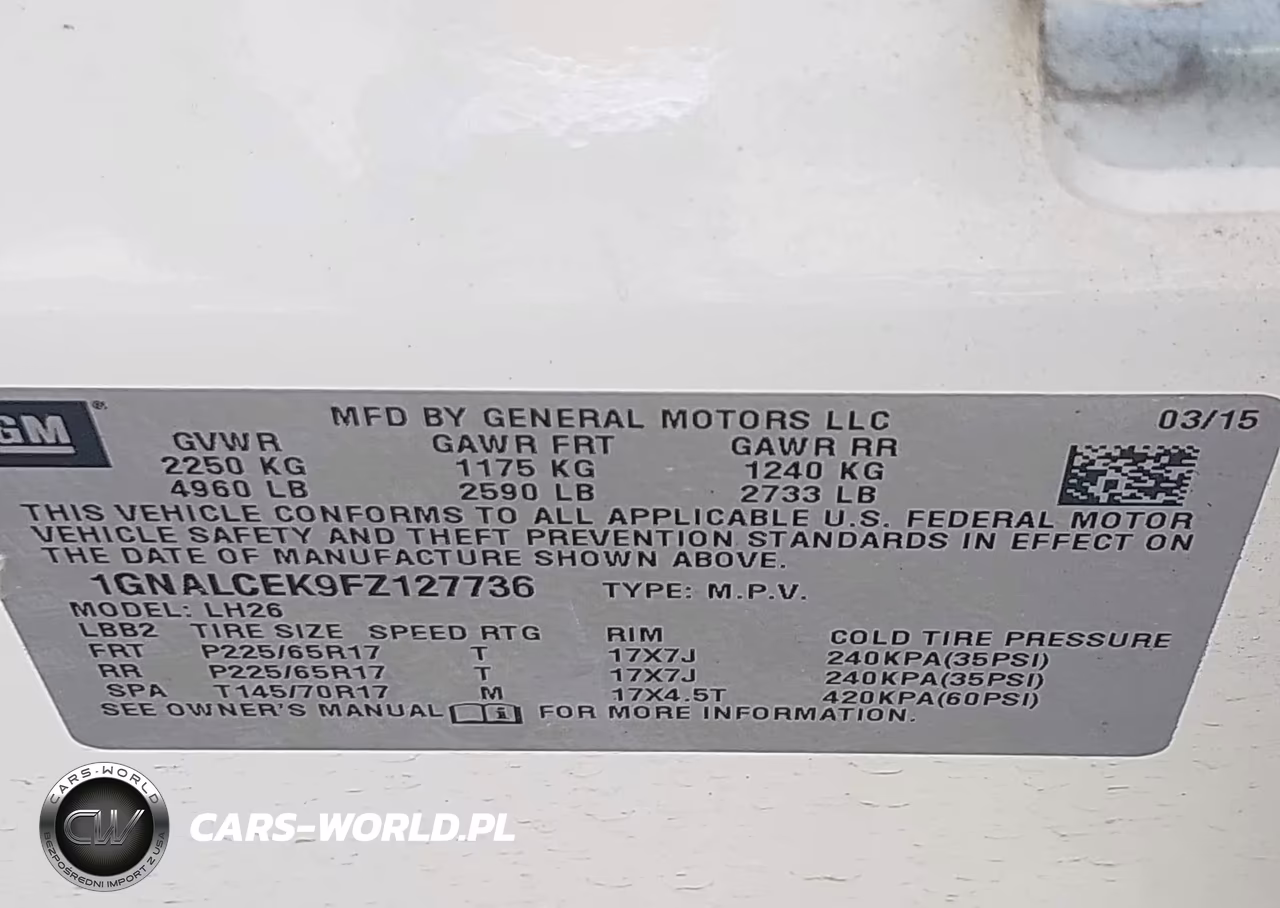 2015 Chevrolet Equinox Lt VIN:1GNALCEK9FZ127736 - 9