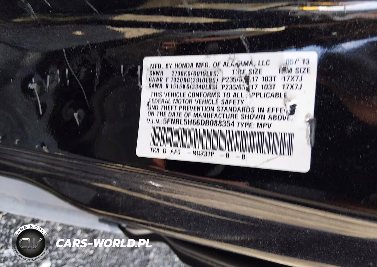 2013 Honda Odyssey Ex-L VIN:5FNRL5H66DB088354 - 9