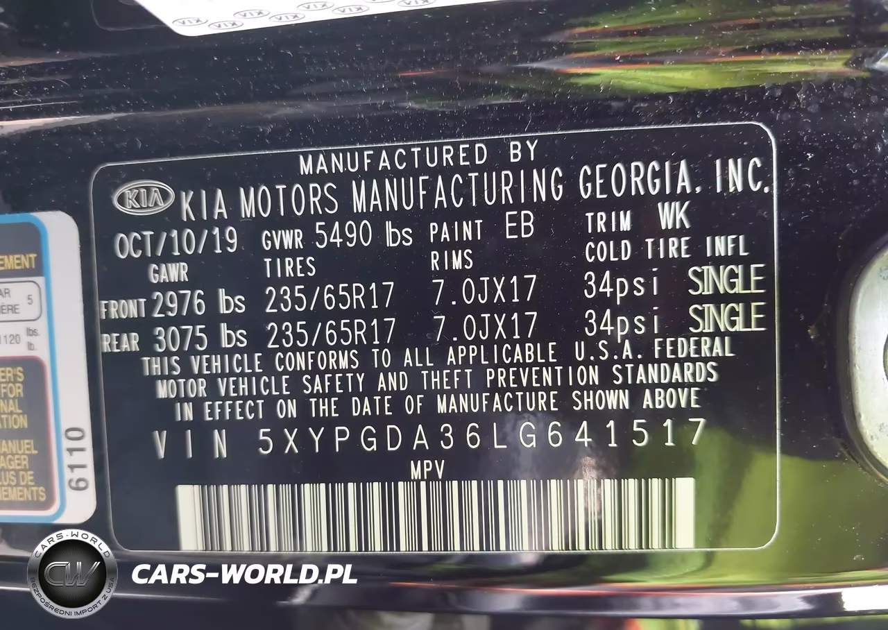 2020 Kia Sorento 2.4L Lx VIN:5XYPGDA36LG641517 - 9