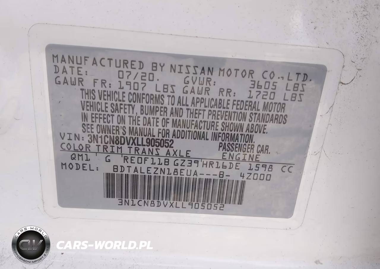 2020 Nissan Versa S Xtronic Cvt VIN:3N1CN8DVXLL905052 - 9