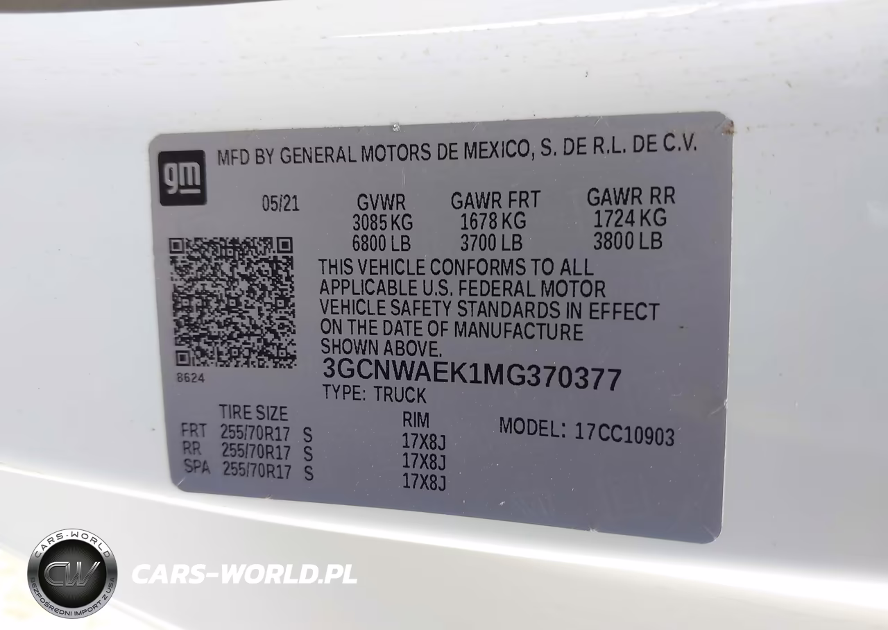 2021 Chevrolet Silverado 1500 2Wd Long Bed Wt VIN:3GCNWAEK1MG370377 - 9