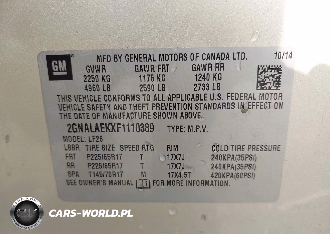 2015 Chevrolet Equinox Ls VIN:2GNALAEKXF1110389 - 9