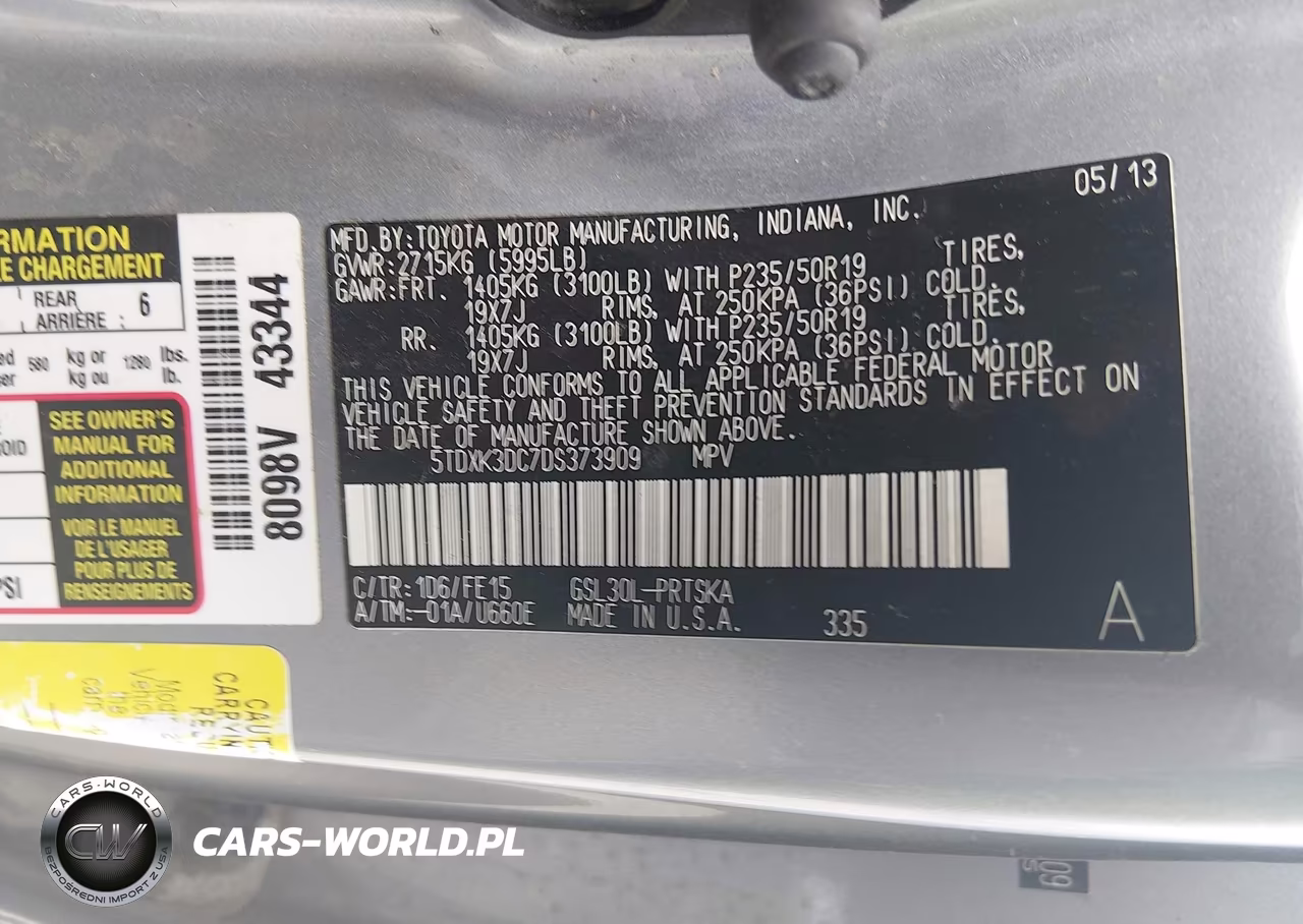 2013 Toyota Sienna Se 8 Passenger VIN:5TDXK3DC7DS373909 - 9