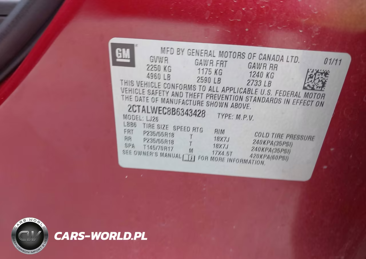 2011 GMC Terrain Slt-2 VIN:2CTALWEC8B6343428 - 9
