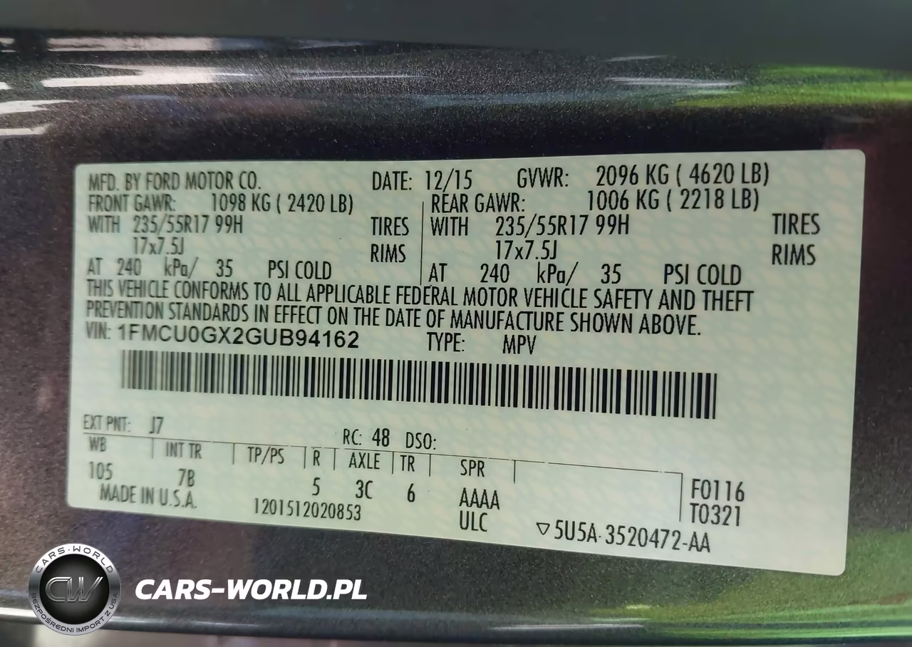 2016 Ford Escape Se VIN:1FMCU0GX2GUB94162 - 9