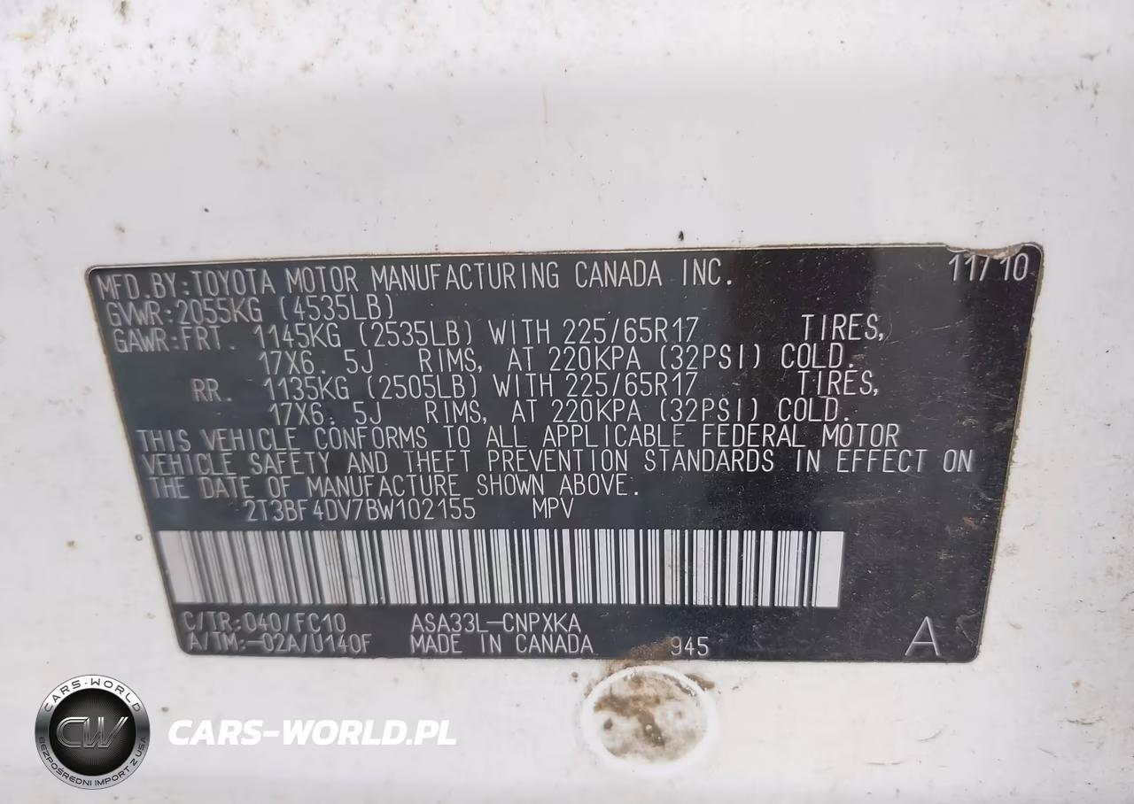 2011 Toyota Rav4 VIN:2T3BF4DV7BW102155 - 9