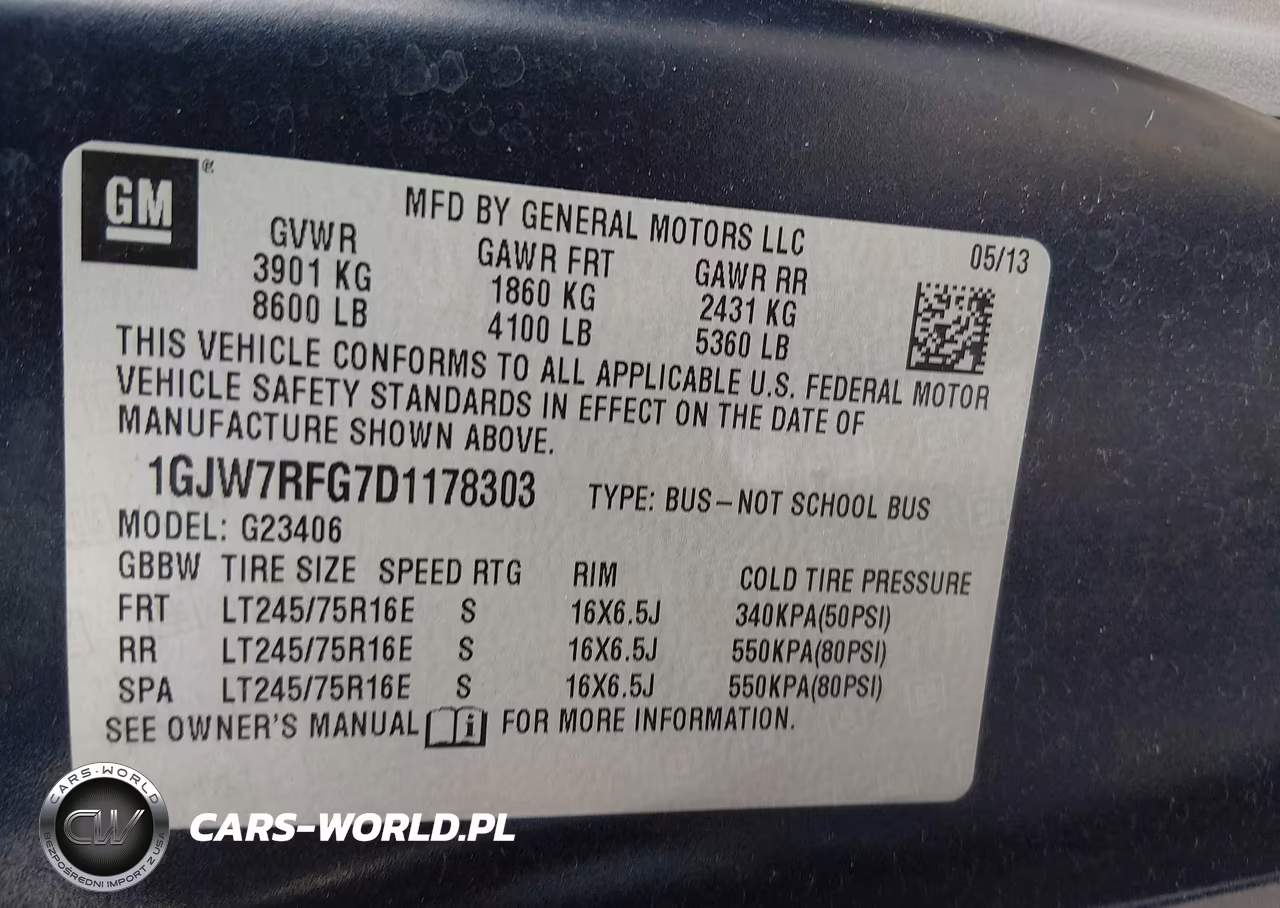 2013 GMC Savana 2500 Lt VIN:1GJW7RFG7D1178303 - 9