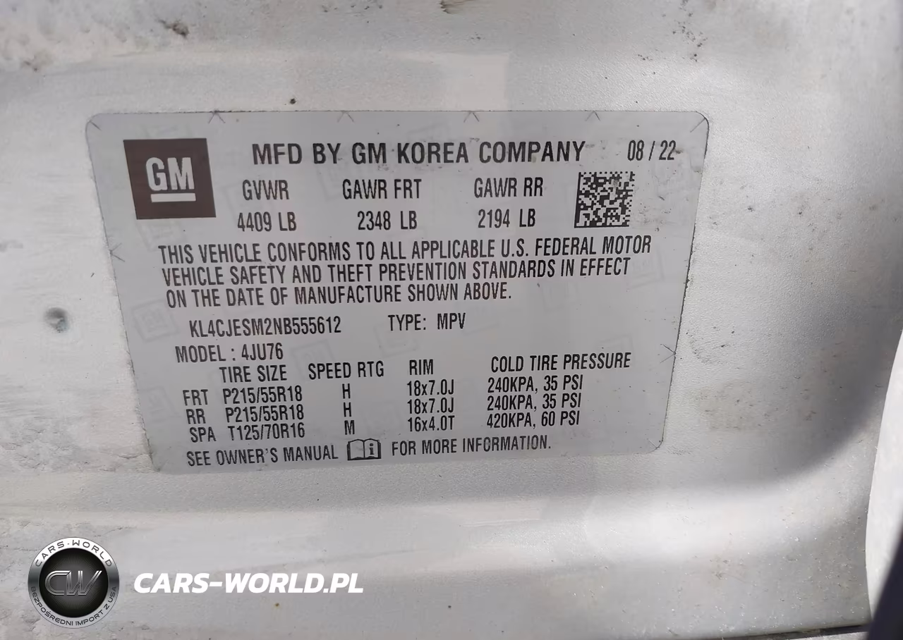 2022 Buick Encore Awd Preferred VIN:KL4CJESM2NB555612 - 9