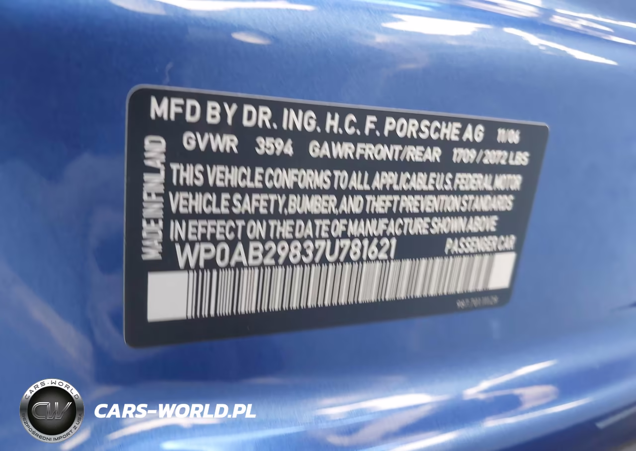2007 Porsche Cayman S VIN:WP0AB29837U781621 - 9