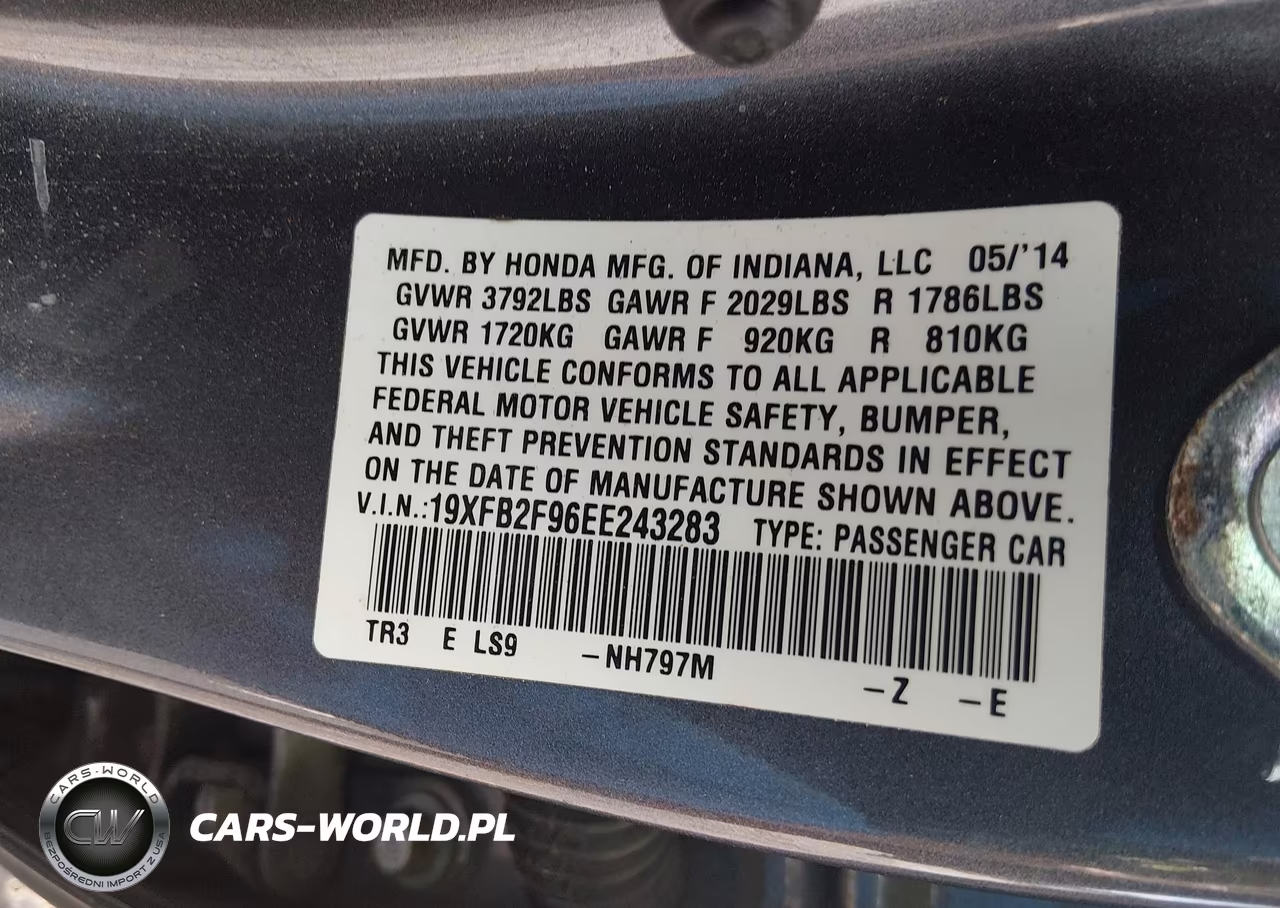 2014 Honda Civic Ex-L VIN:19XFB2F96EE243283 - 9