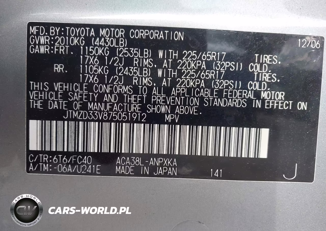 2007 Toyota Rav4 VIN:JTMZD33V875051912 - 9