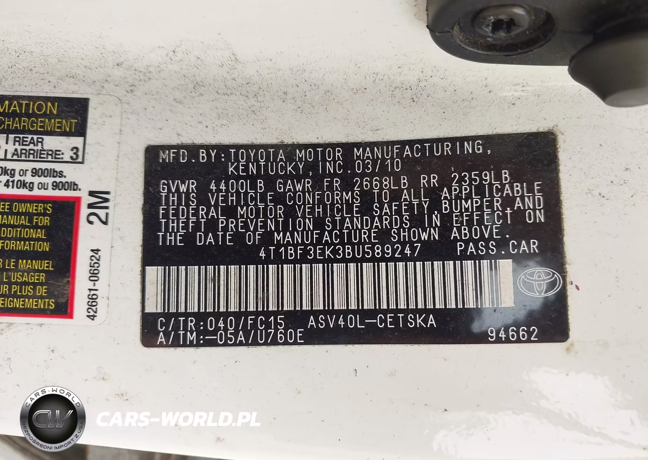 2011 Toyota Camry Se VIN:4T1BF3EK3BU589247 - 9