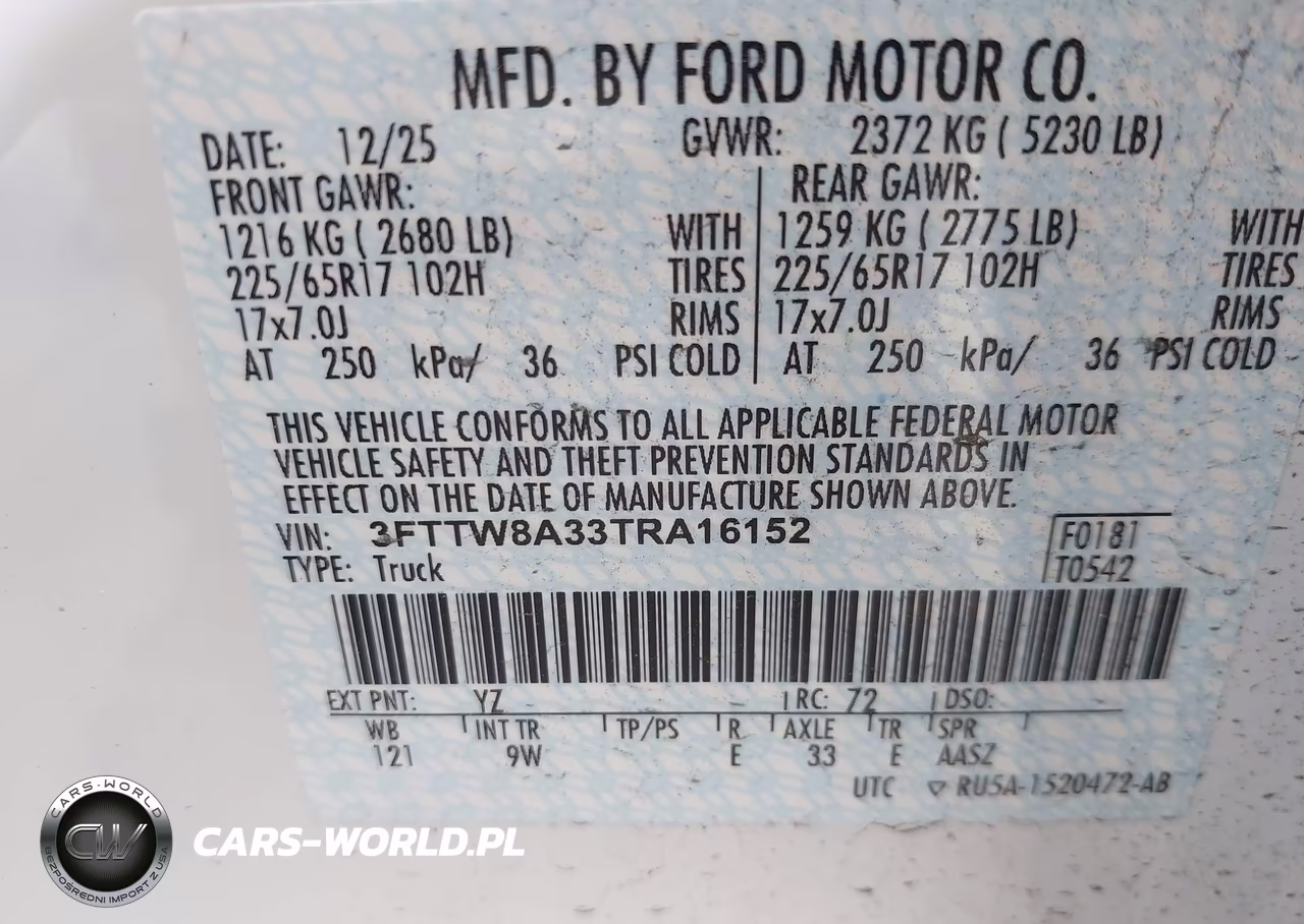 2026 Ford Maverick Xl VIN:3FTTW8A33TRA16152 - 9