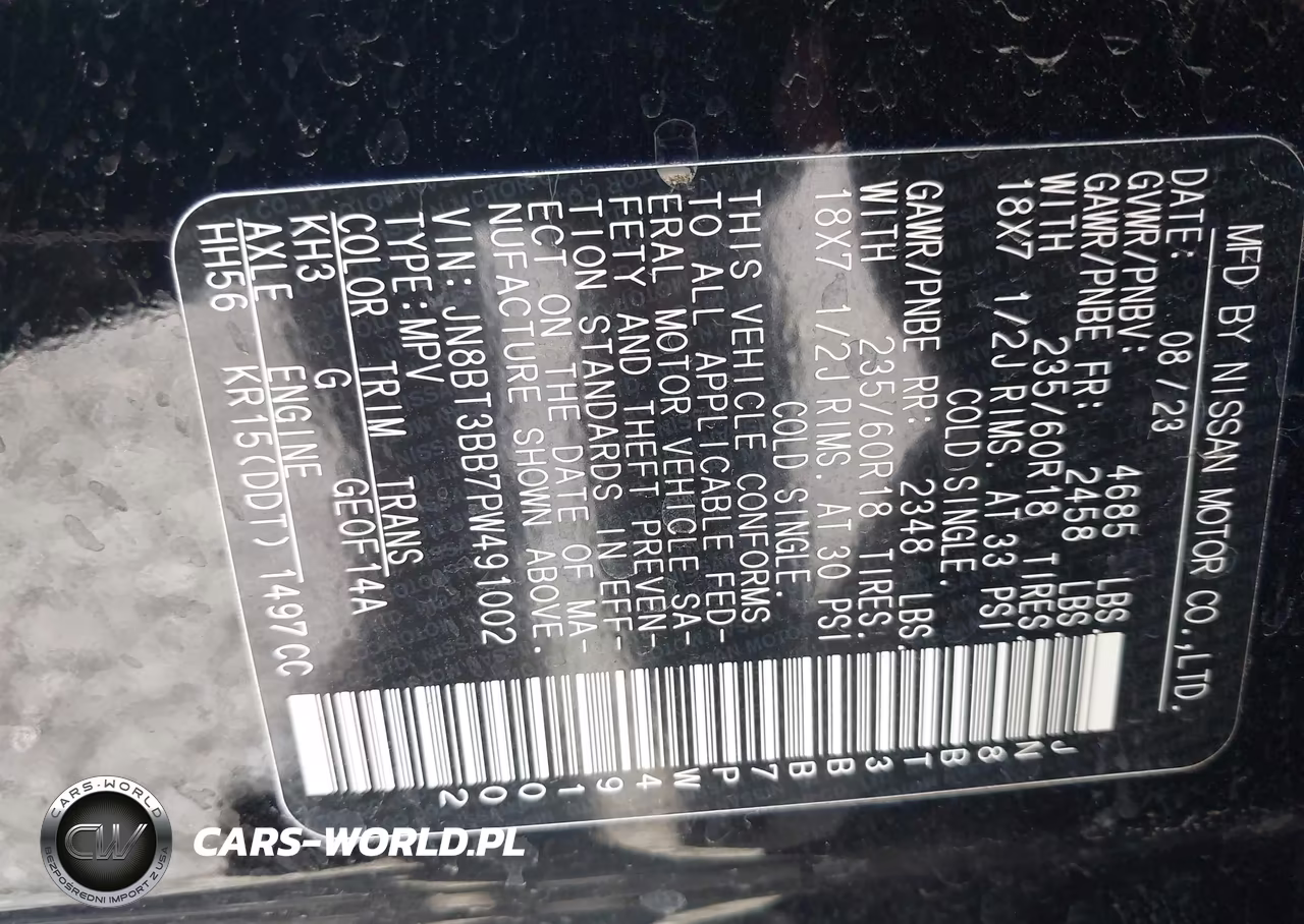 2023 Nissan Rogue Sv VIN:JN8BT3BB7PW491002 - 9