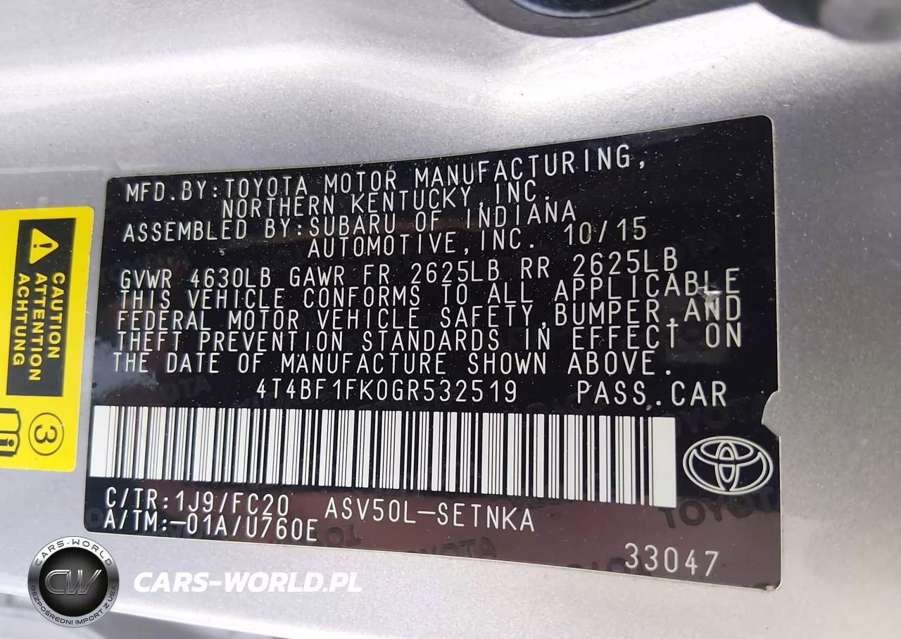 2016 Toyota Camry Le VIN:4T4BF1FK0GR532519 - 9