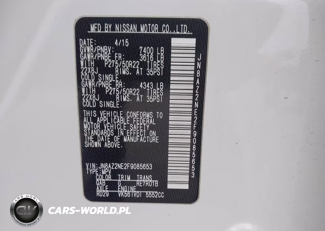 2015 Infiniti Qx80 Limited VIN:JN8AZ2NE2F9085653 - 9