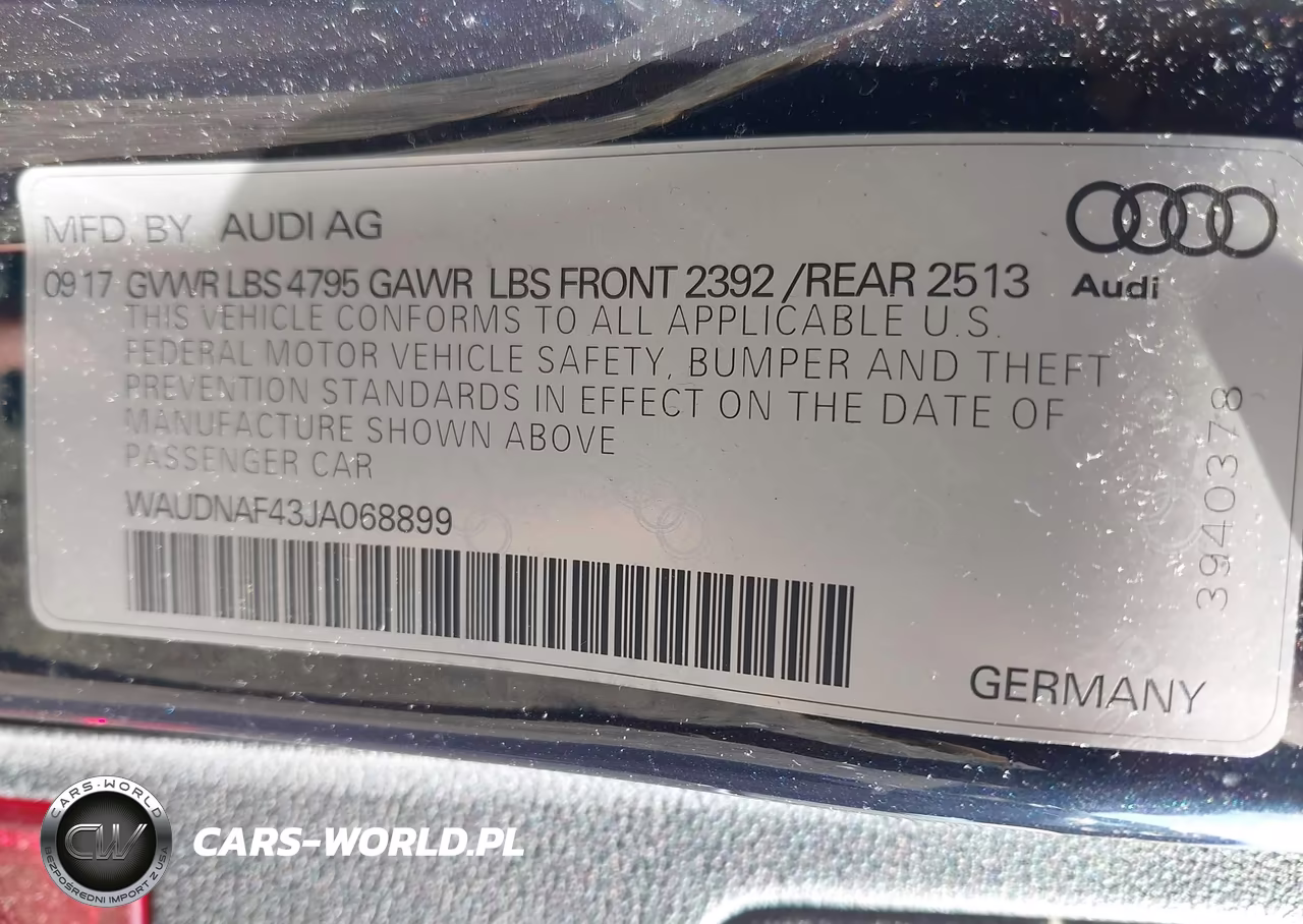 2018 Audi A4 2.0T Premium-2.0T Tech Premium VIN:WAUDNAF43JA068899 - 9