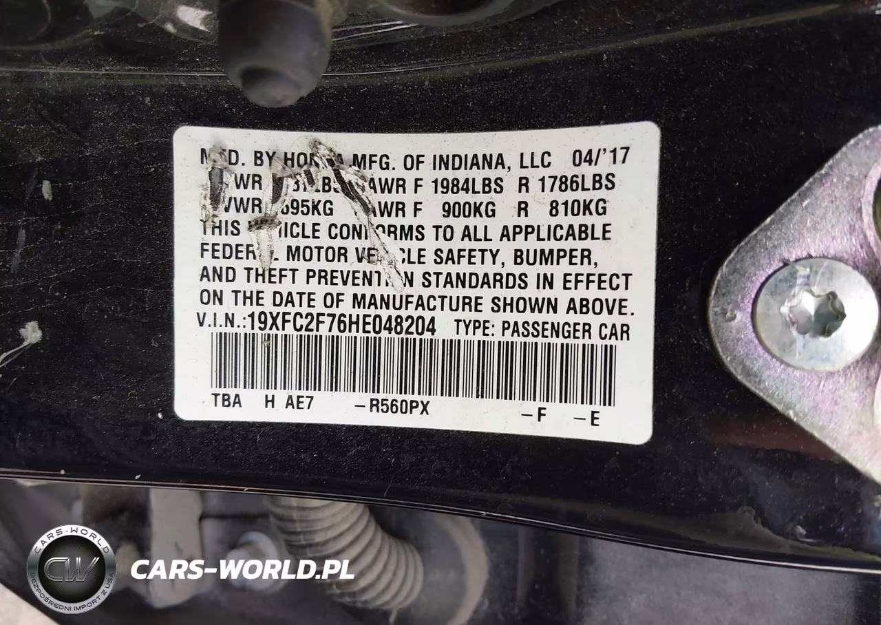 2017 Honda Civic Ex VIN:19XFC2F76HE048204 - 9