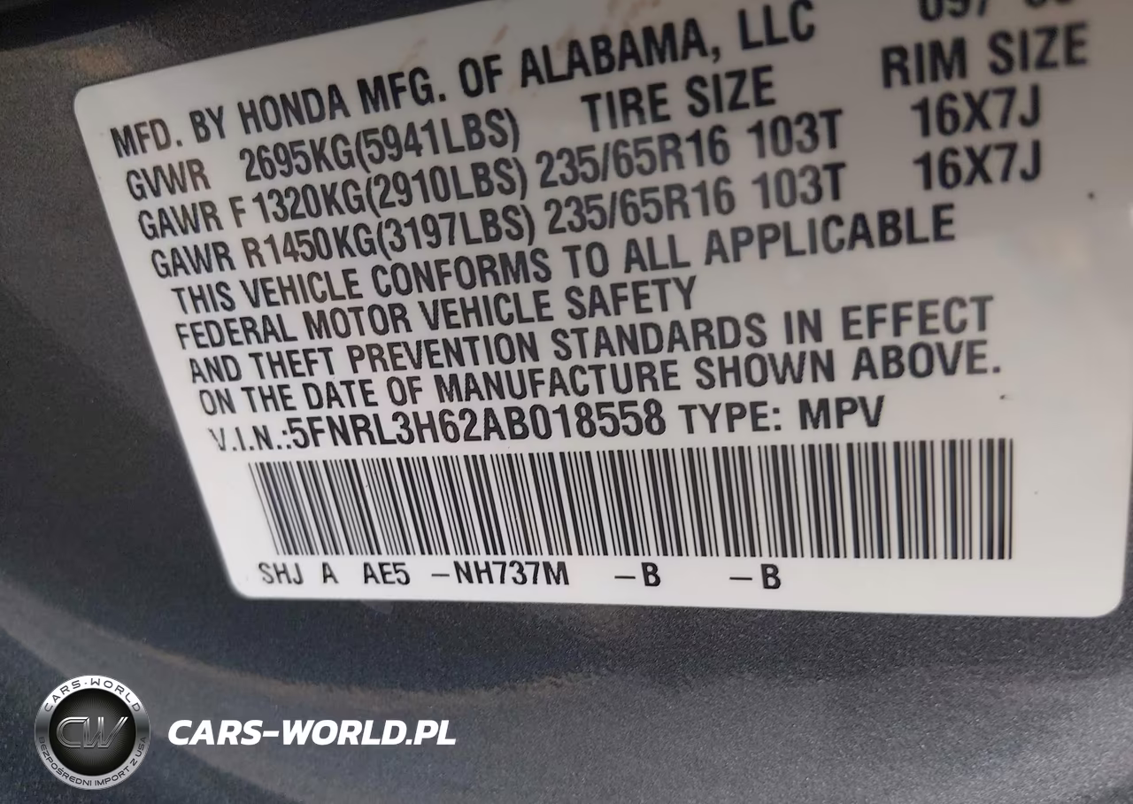 2010 Honda Odyssey Ex-L VIN:5FNRL3H62AB018558 - 9