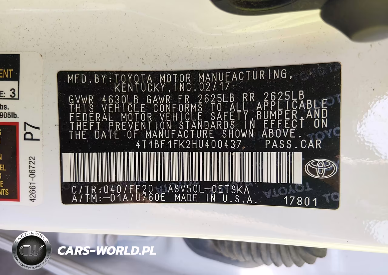 2017 Toyota Camry Le-Se-Xle-Xse VIN:4T1BF1FK2H4400437 - 9