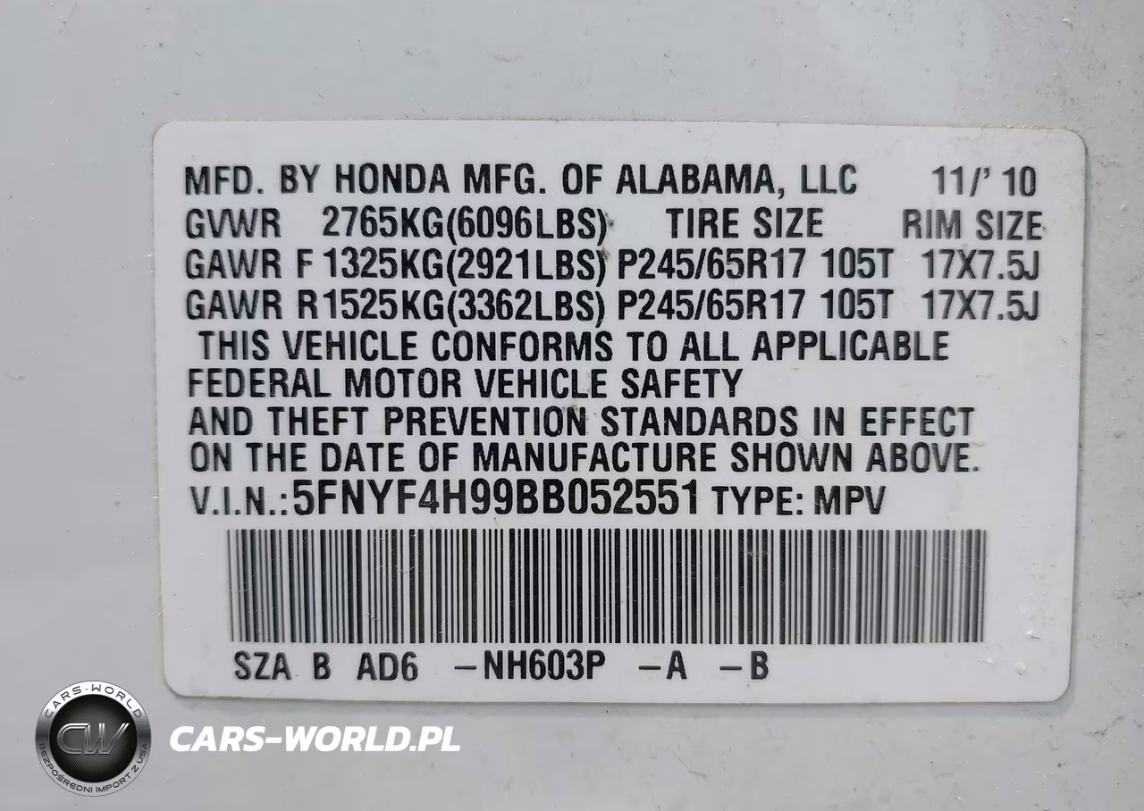 2011 Honda Pilot Touring VIN:5FNYF4H99BB052551 - 9