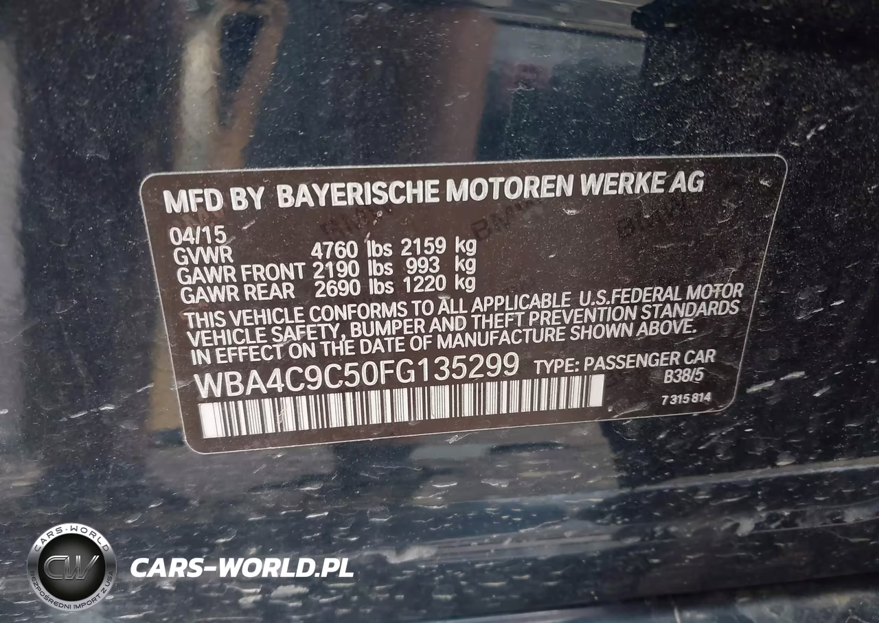 2015 BMW 428 Gran Coupe xDrive VIN:WBA4C9C50FG135299 - 9