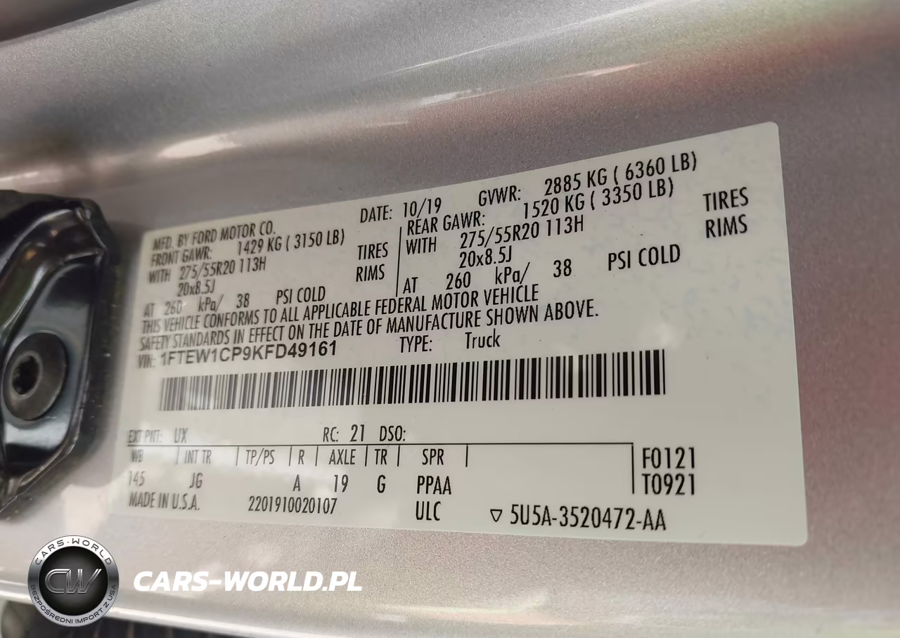 2019 Ford F-150 Xl VIN:1FTEW1CP9KFD49161 - 9